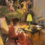 PR Yvonne cousant dans l'atelier