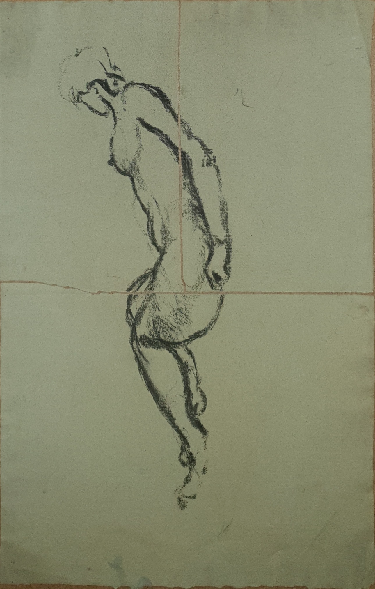 FVR KXR - dessin recto 3 pantins articules verso femme nue