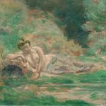 FVR - KXR - huile - Baigneuse au bord d'un étang