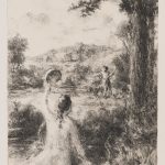 FVR-KXR-litho-Jeune nymphe au tambourin