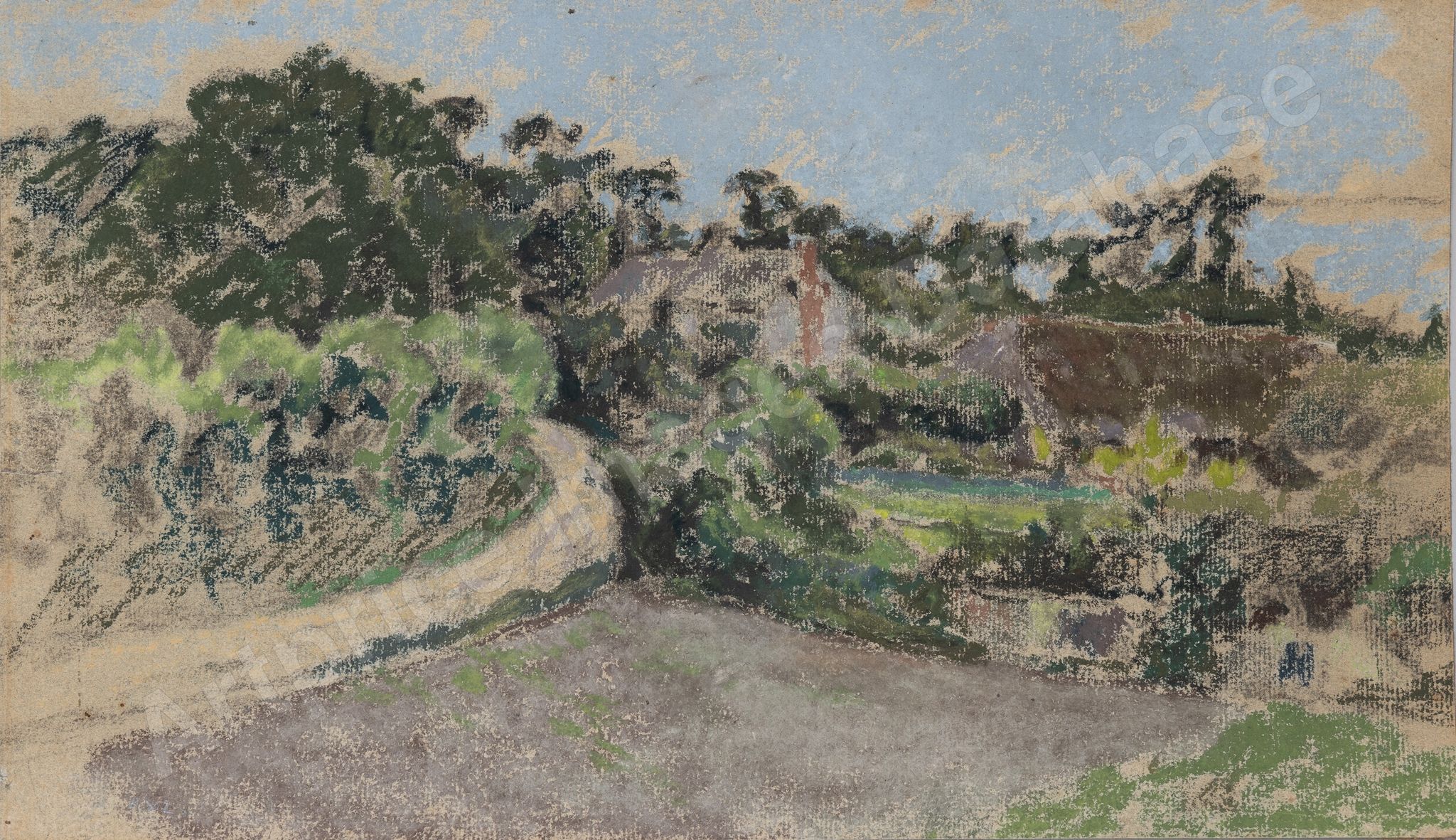 FVR-KXR-pastel-Paysage de Normandie, près de Cabourg