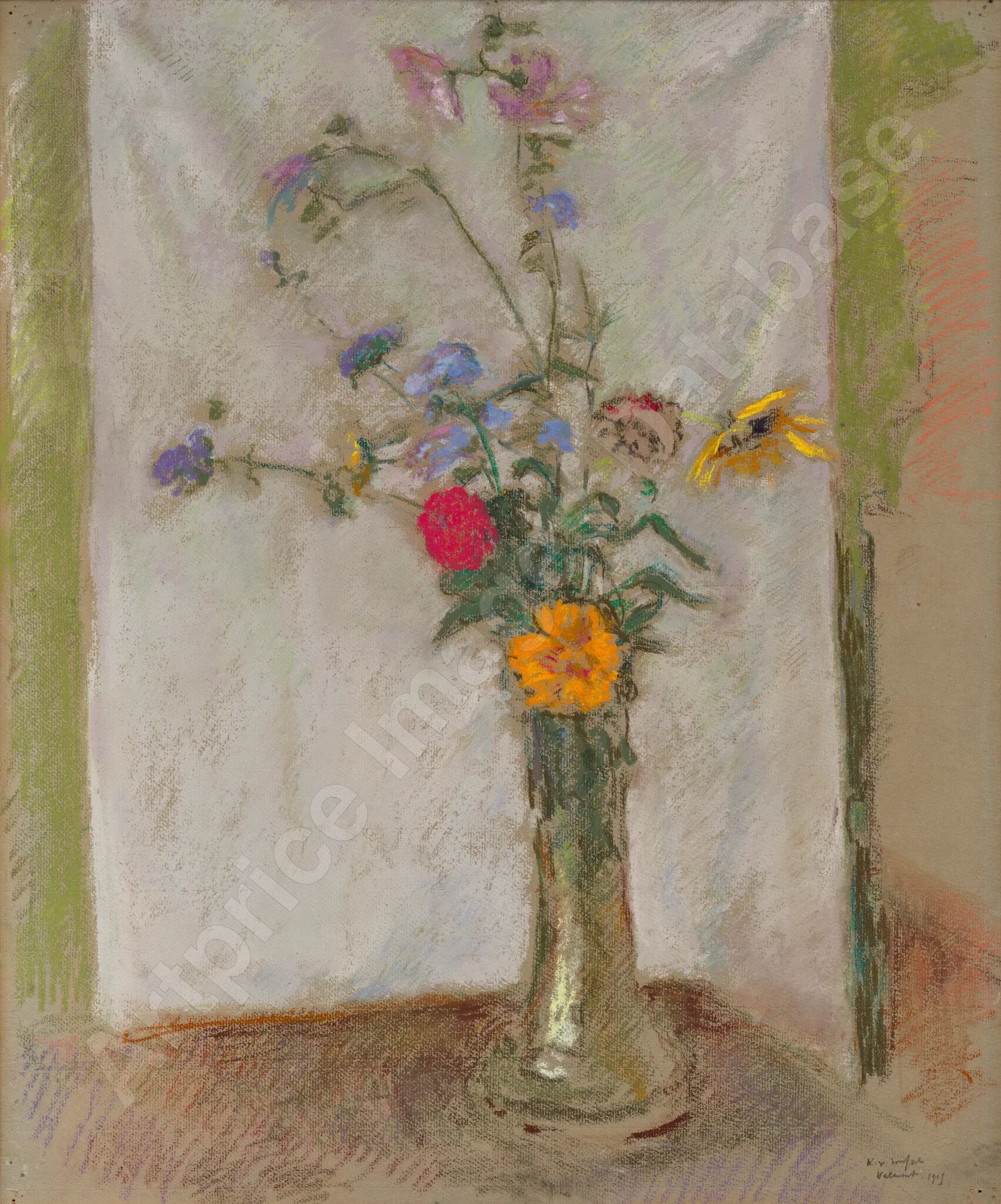 FVR-KXR-pastel- bouquet de fleurs dans un vase bulbe