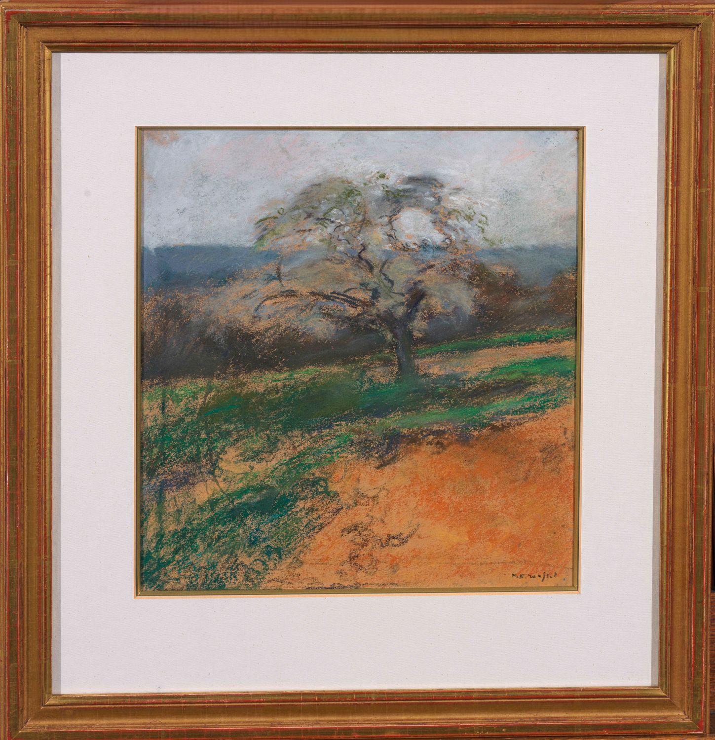 FVR - KXR - pastel - l arbre cerisier en fleurs encadre