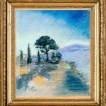 FVR PR - Pastel - paysage provencal encadre