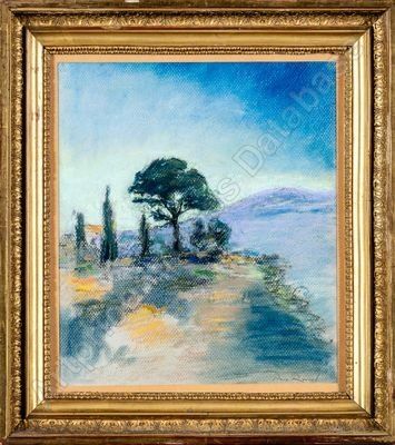 FVR PR - Pastel - paysage provencal encadre