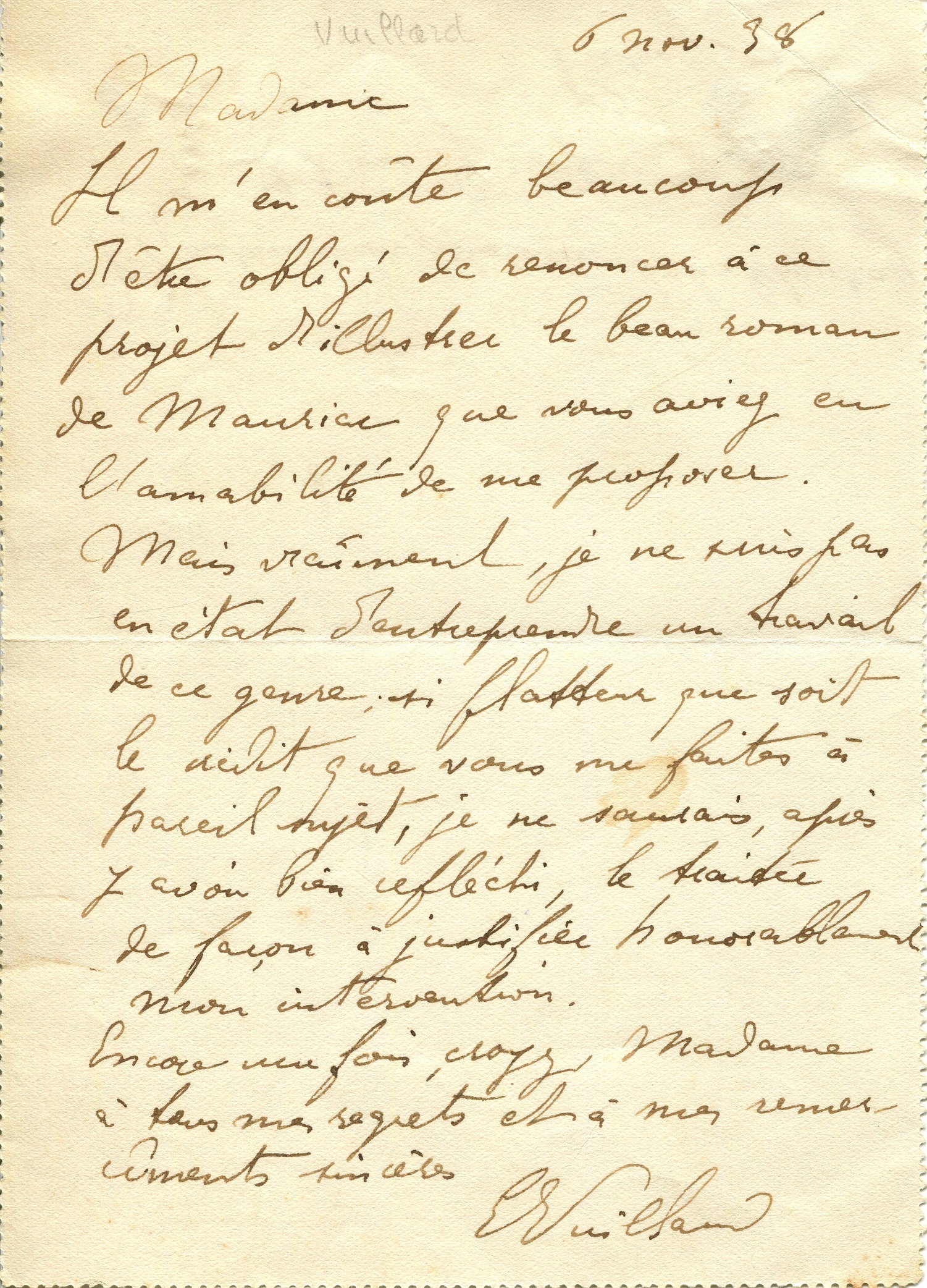 FVR - EV - Autographe - lettre a la Princesse Schakhoukoy