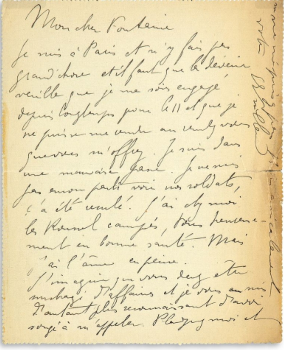 FVR - EV - LAS à Arthur Fontaine 1917