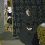 FVR EV - colle - La sœur de l'artiste avec une tasse de café