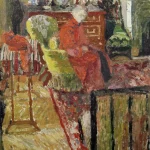 FVR - EV - huile - mme vuillard en peignoir rouge