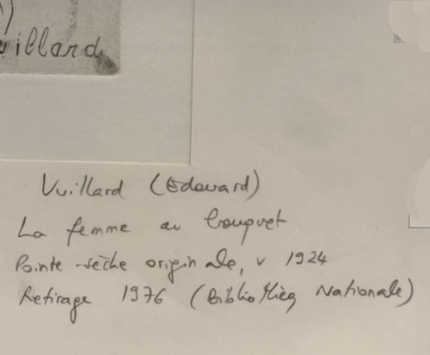 FVR - EV - litho - la femme au bouquet justificatif