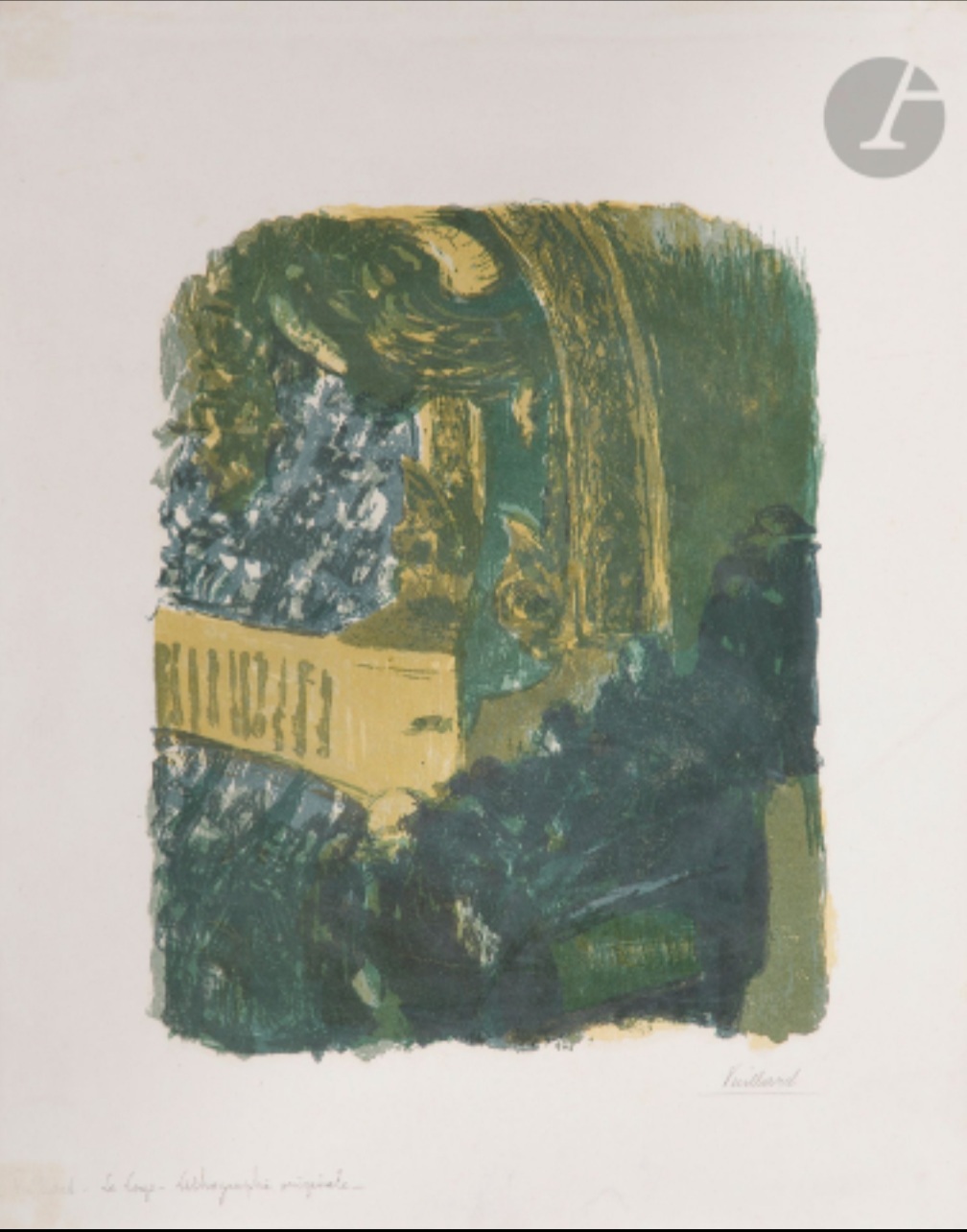 FVR - EV - litho - une galerie au gymnase - pierre bleue