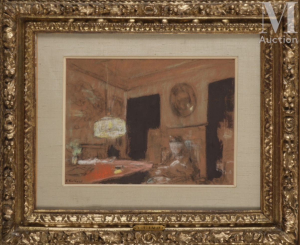 FVR EV - pastel - mme vuillard dans la salle a manger 1915 encadre