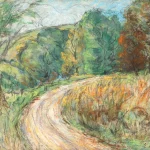 FVR EV - pastel - paysage , un chemin de campagne