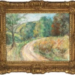FVR EV - pastel - paysage , un chemin de campagne - encadre
