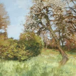 FVR - PR - huile jacannette vue du bas du jardin le vieux poirier
