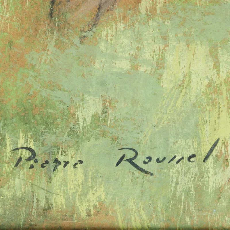 FVR - PR - huile jacannette vue du bas du jardin signature