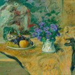 FVR - PR - huile nature morte aux fleurs et coupe