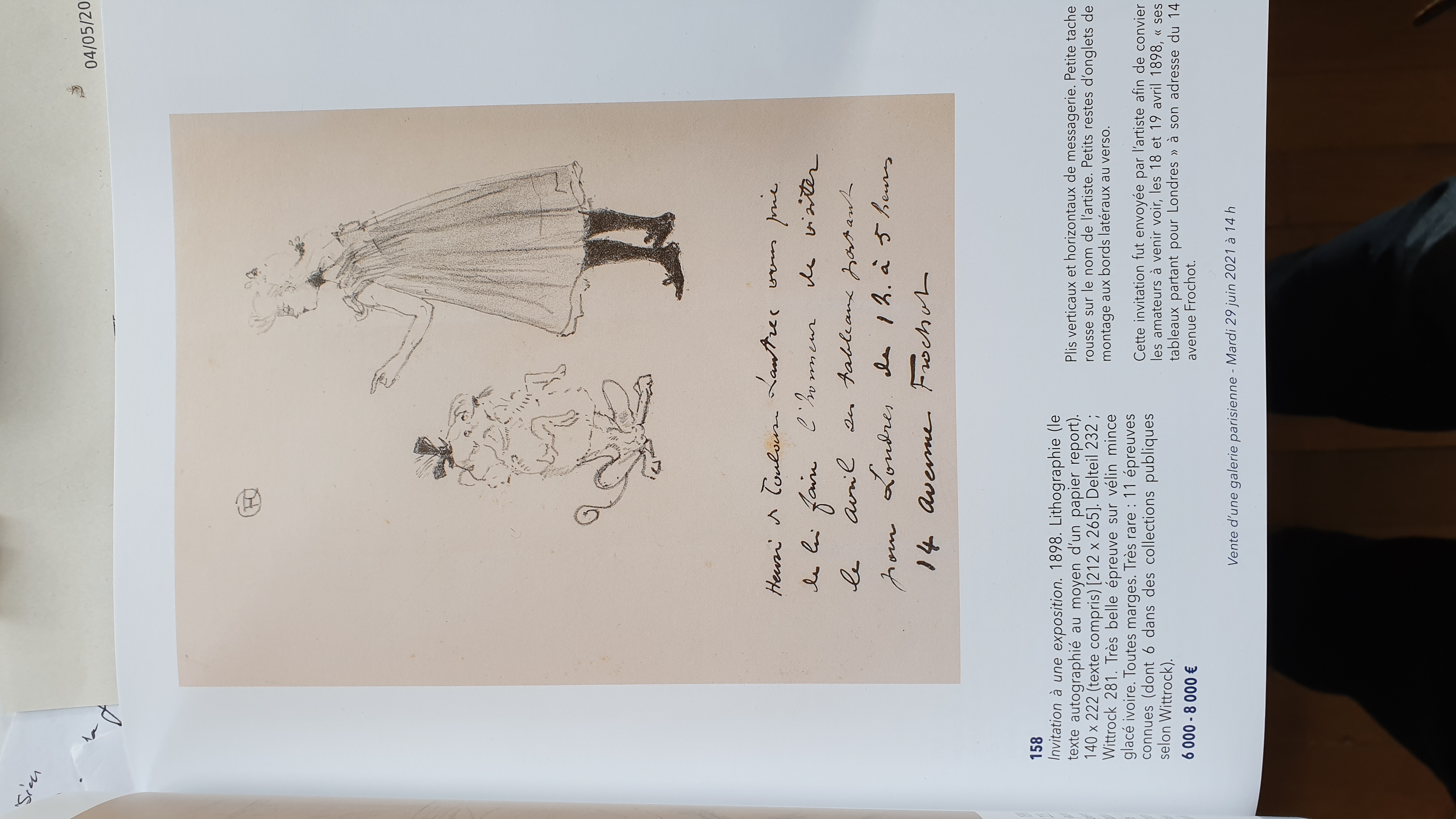 FVR PR - litho - Lautrec invitation expo 1898