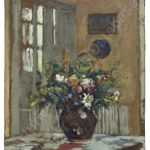 FVR - KXR - huile - interieur au bouquet de fleurs