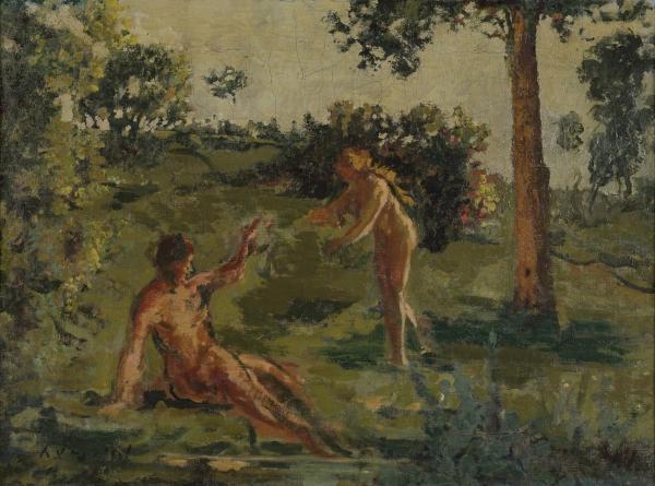 FVR - KXR - huile - scene mythologique l offrande